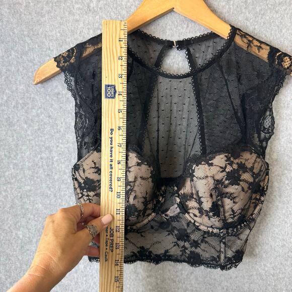 Victoria’s Secret Sexy Black Lace Corset Bra Top Women’s 34D Whimsigoth Coquette - Picture 6 of 12